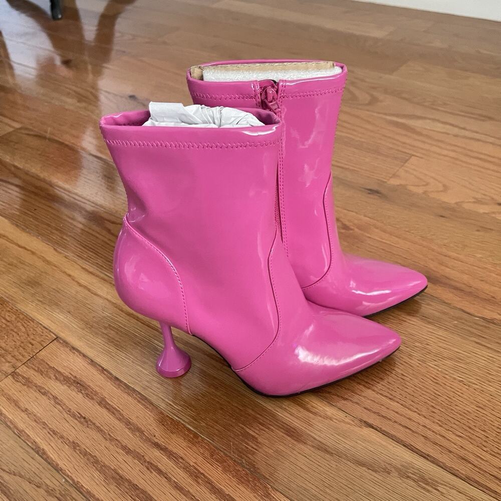 INC International Concepts Ibrina Stretch Booties Hot Pink Womens 6.5 Medium - Picture 3 of 8